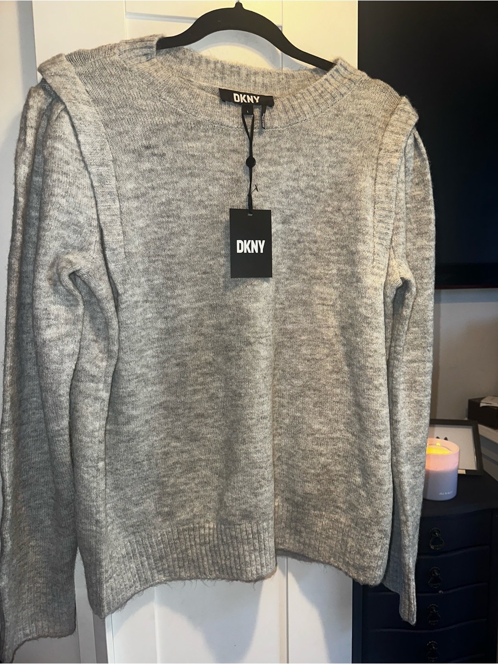 NWT DKNY Sweater- Heather Gray $79 MSRP